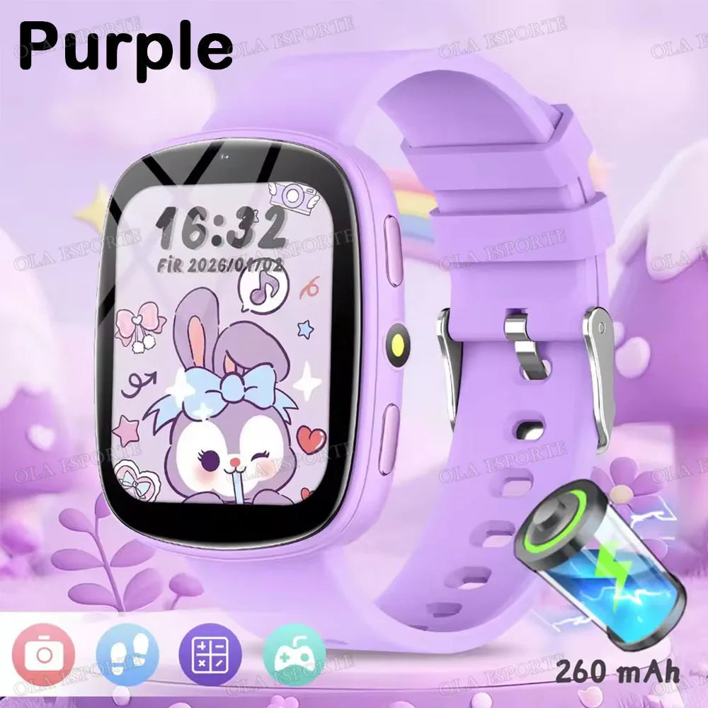Kids Smart Watch Multiple Games HD Camera LED Flashlight Alarm Clock Calculator Sleep Monitoring Children's Smartwatch Gift HT30