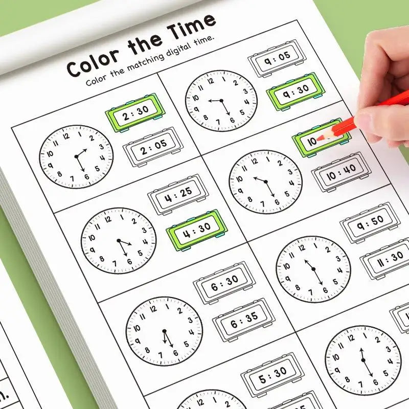 Children's Workbook On Learning Time Concepts With Reading And Math Practice Sheets For Home And Kindergarten Activities