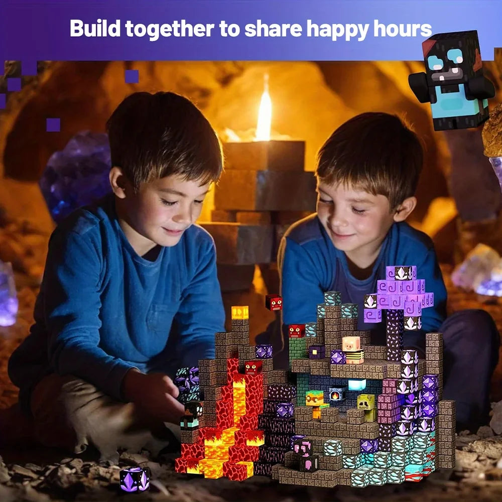 54pieces Kids Magnetic Building Plastic Stacking Coloring Creative Shape Educational Construction Stands Toy Blocks