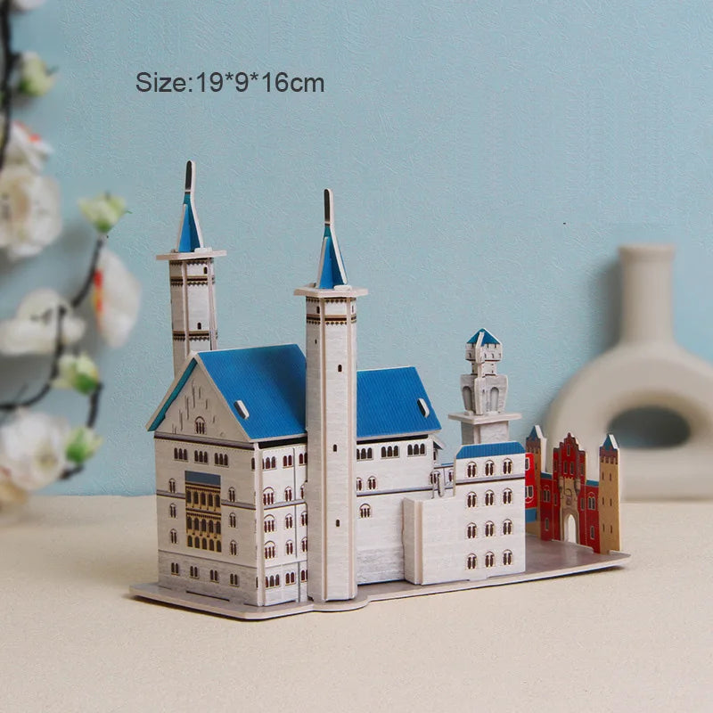 Creative DIY 3D Paper Card Puzzle Building Model Assembly Kids Handmade Jigsaw Room Decorations Educational Toys