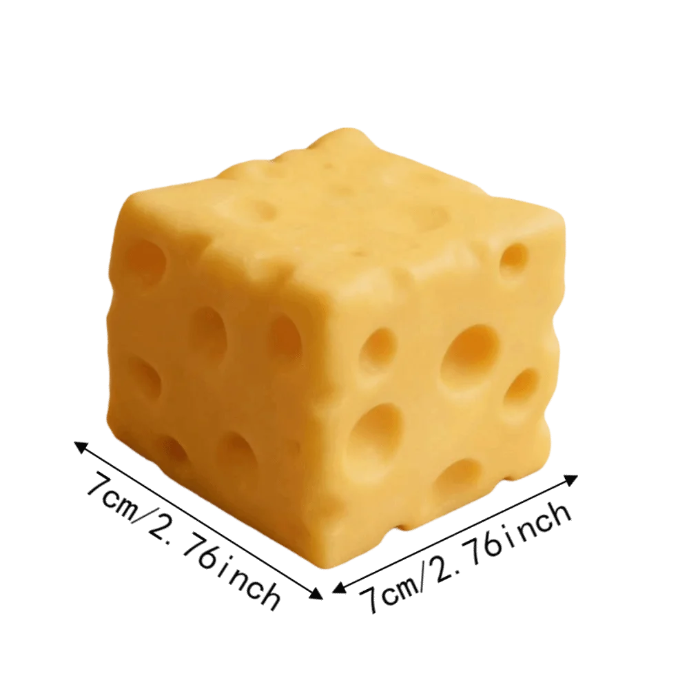 Creative 5cm Cheese Squeezed Toy Super Soft Moldable Cheese Squishy Toy Hand Relax Kneading TPR Fidget Toy Children's Gifts