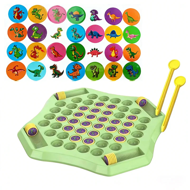 Kids Memory Game Educational Flip Board Toy Animal Fruit Dinosaur Logical Thinking Multi‑Player Learning Gift for 3‑6 Years Old
