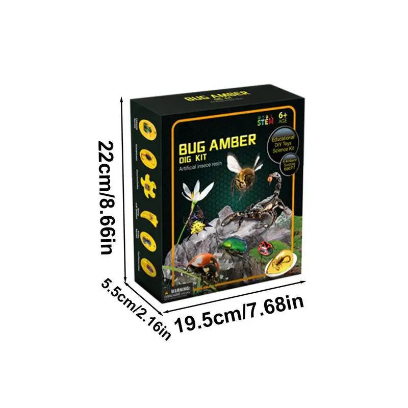 Excavate Fly Toys Kit Amber Excavation Toys Fly Model Interactive STEM Toy Science Kits Educational Toys Dig Set Animal