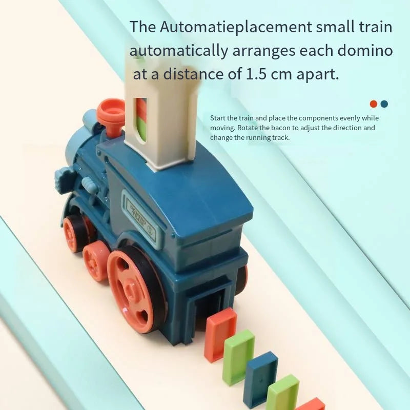Domino Train for Kids Automatic Electric Laying Car Colorful Dominoes Set Educational Toys Blocks Gift for Boys Girls