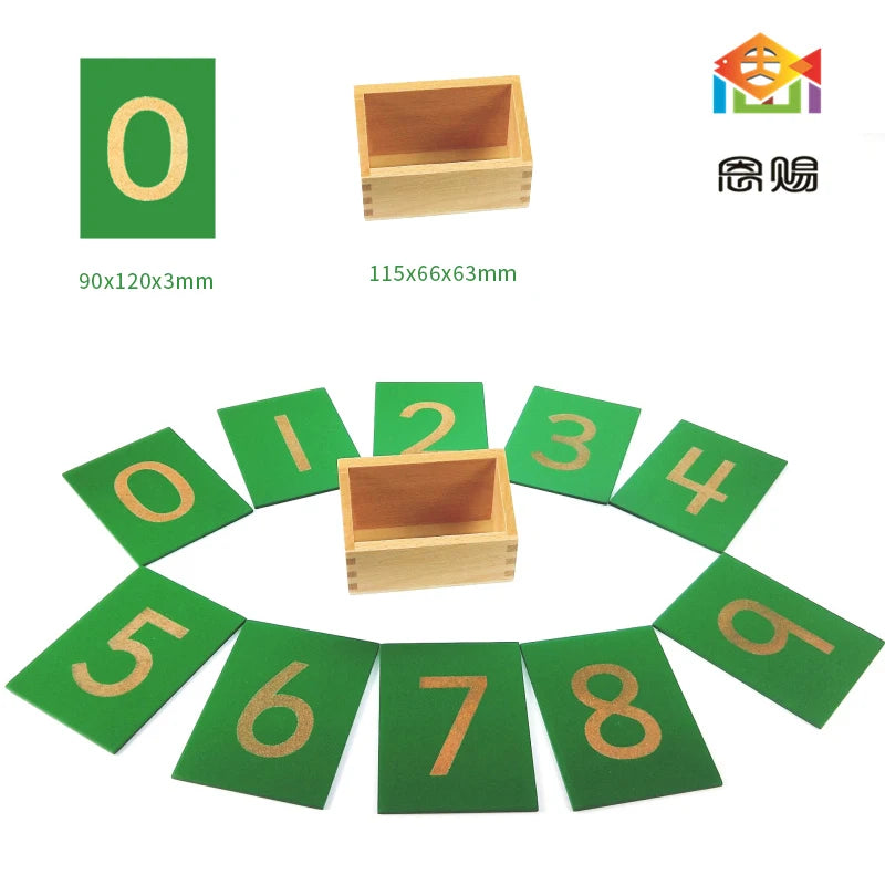 Montessori Baby Toy Math 9x12cm Wood Sandpaper Number 0-9 Green Board Early Childhood Education Preschool Training Kids Toys