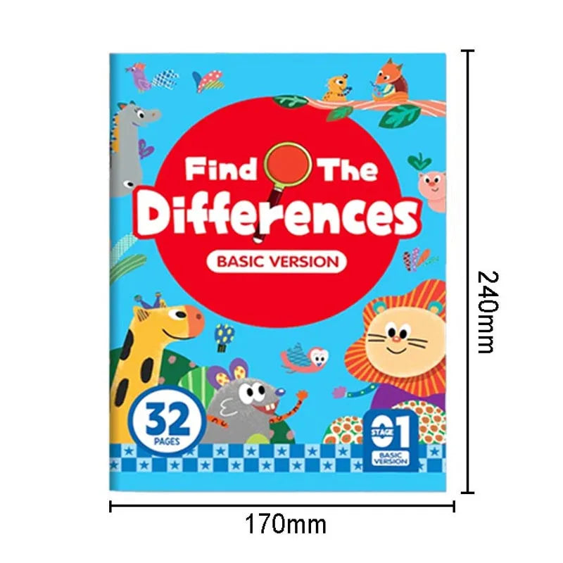 Montessori Look And Find Different Game Improve Visual Perception Skills Toddler Early Education Colorful Learning Book for Kids
