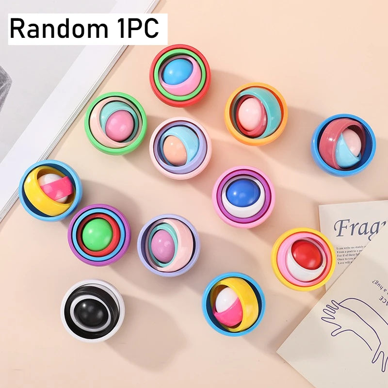 3D Rotation Ball Fidget Gyro Sensory Toys Hand Fidget Spinner Gyroscope Toys for 5 To 10 ADHD Autism Stress Relief Toy