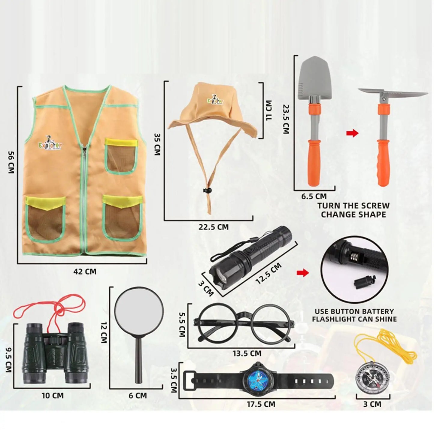 Outdoor Adventure Kits, Kids Dress up, Kids Explorer Costume Set for Boys and Girls, Kids Adventure Kits