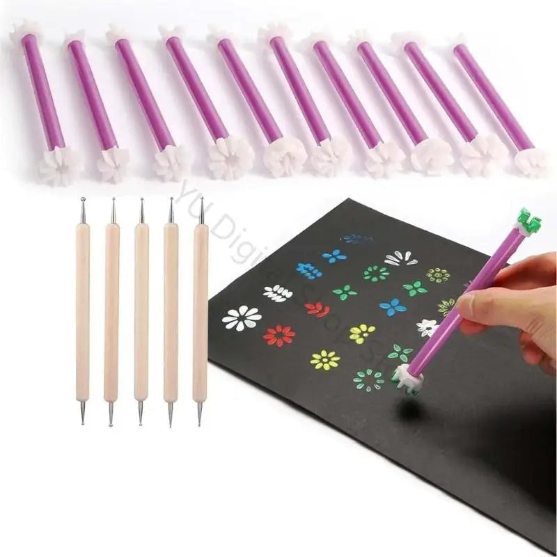96BA Creative Floral Design Set For Kids Art Painting Safe Flexible Material With Various Forms For DIY Projects And Classroom