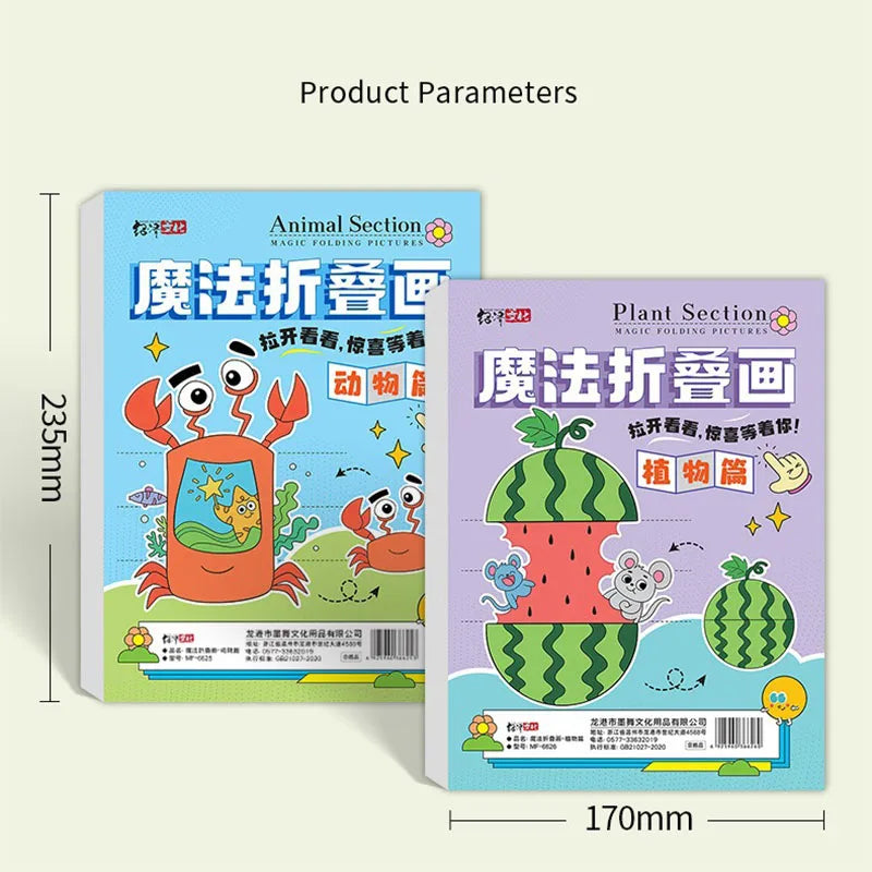 Magic Folding Drawing Book For Kids Creative Paper Craft Activity Book Fun Learning Art 4 Books Set For Children
