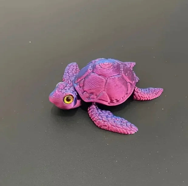 Creative Kids Toy 3D Printed Turtle Figurine Movable Joints | Desktop Decor for Christmas & Birthday Gifts