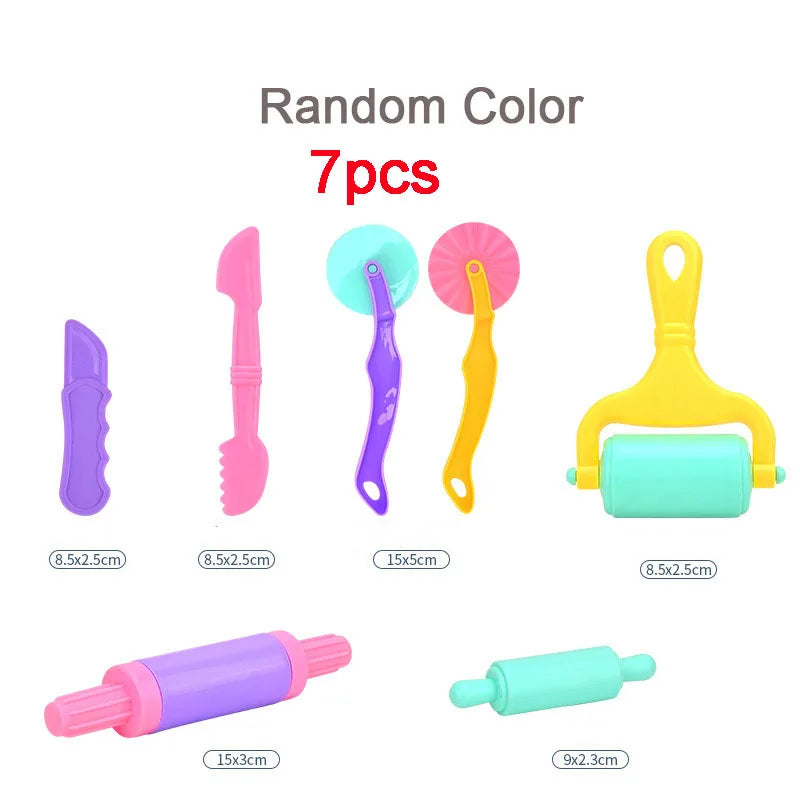 Creative 3D Plasticine Mold Modeling Clay Accessories DIY Play Dough Tool Kit Plastic Set Knife Mold Kids Educational Toys