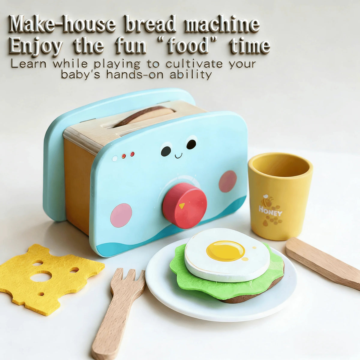 Hands-On Kids Kitchen Helper Set: Realistic Play Food & Interactive Cooking Toys for Imaginative Pretend Play Fun Wooden Toys