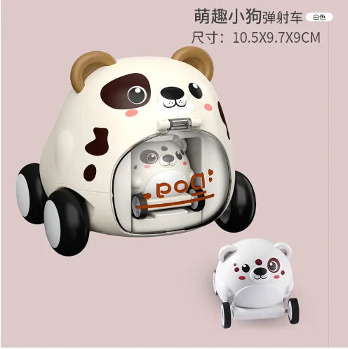 Montessori Children's Toy Car Press and Slide Toy Car Interactive Educational Toys 1 Year Old Boy Girl Birthday Gift