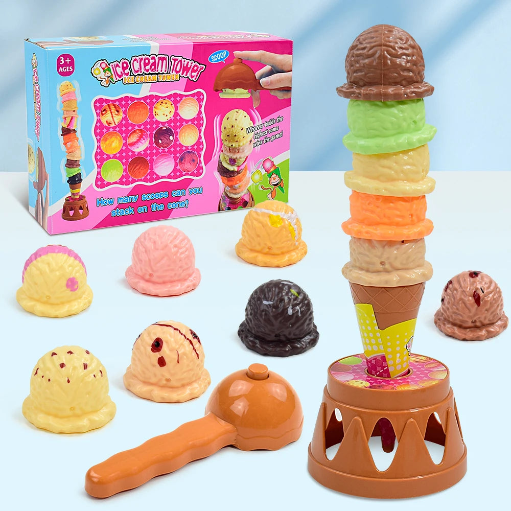 Children Simulation Food Kitchen Toy Ice Cream Stack Up Play Kids Pretend Play Toys