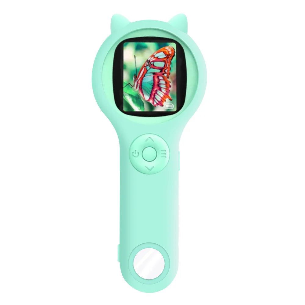 Kids Digital Microscope 500X Portable USB Charging with Photo Video Function Silicone Case Educational Science Toy for Children