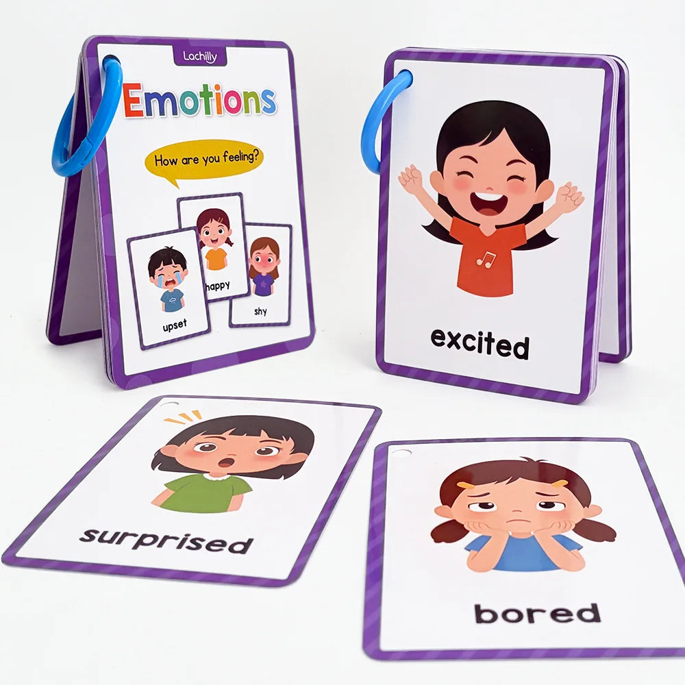 15 Cards Kids Emotion Flashcards Toddler Feelings Cognition Cards Preschool Early Educational Toys English Learning Flash Cards