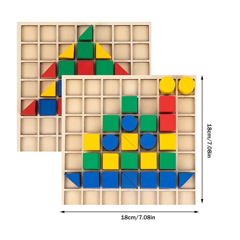 Wooden Creative Blocks Puzzle Children Montessori Color Shape Matching Early Education Educational Toys Kids Intelligence Game