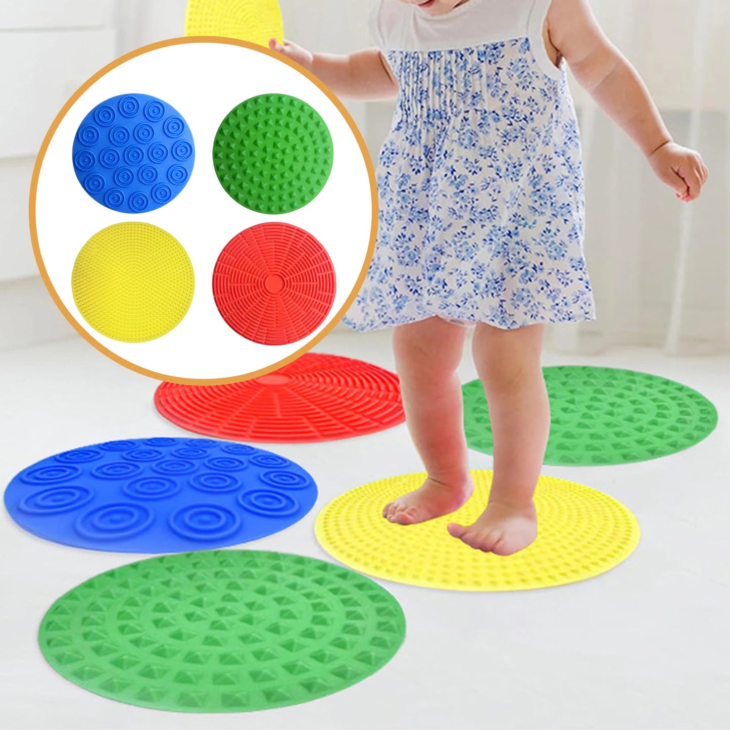 Sensory Stepping Circles Pad Textured Tactile Toy Assorted Textured Sensory Toys for Room Activity
