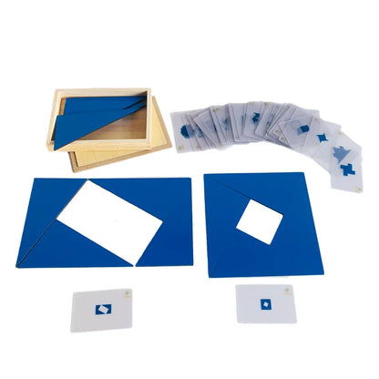 Montessori Blue Triangles Constructive Game Building Creative Toys for Kids Wooden Jigsaw Puzzle Early Childhood Education
