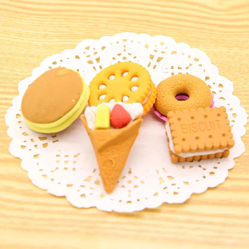 Creative food eraser , various kinds of dessert food pencil eraser for school kids