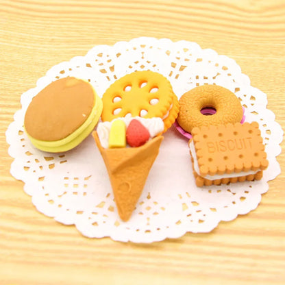 Creative food eraser , various kinds of dessert food pencil eraser for school kids