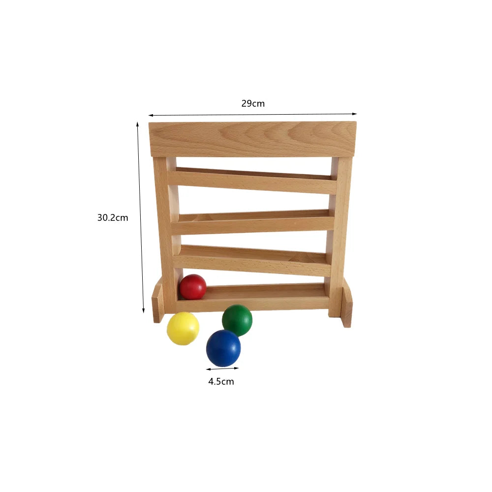Montessori Baby Toys Sensory Activities  Wooden Ball Tracker Ball Running Dropping Game for Infant Toddler Visual Sense