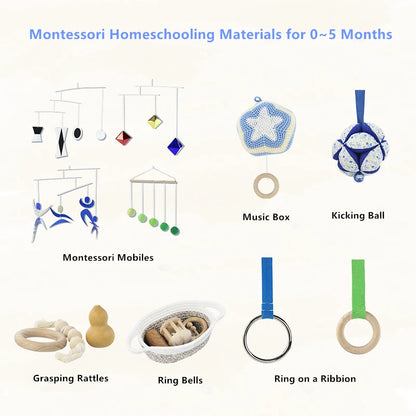 Montessori Baby Sensory Toys Early Childhood Education Visual Sense Fine Motor Skill Practice Mobiles Rattles Grasping Items