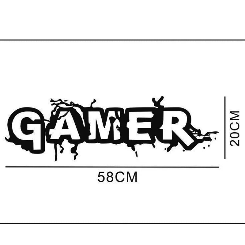 Creative Gamer crack wall sticker for kids Room Bedroom Background Decorative Painting Paper poster Removable Carved Stickers