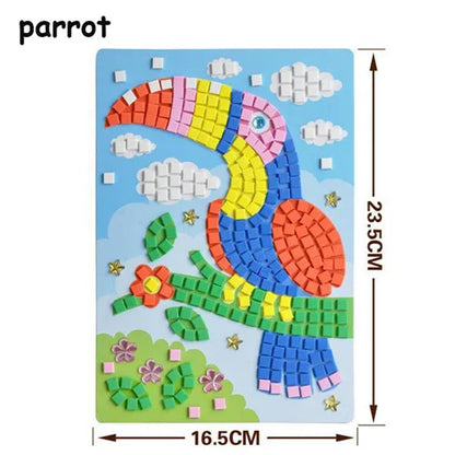 2020 Creative Kids Game DIY Kits 3D Mosaics Puzzle Stickers EVA Foam drawing Early Educational Toys For Kids Educational Toy
