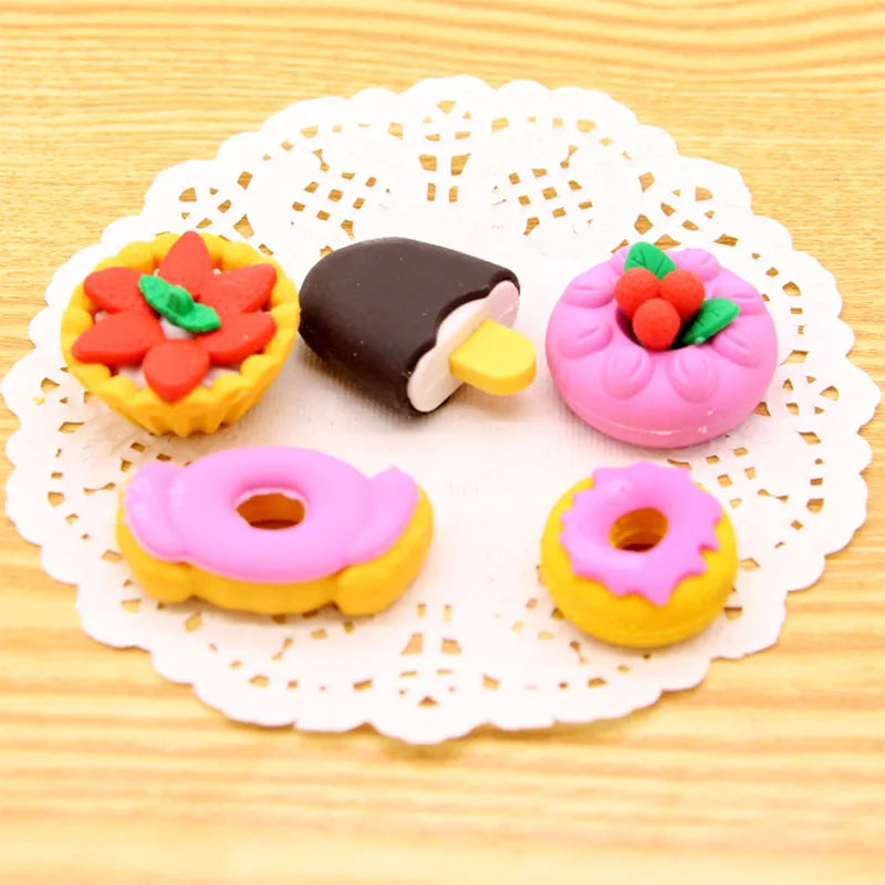 Creative food eraser , various kinds of dessert food pencil eraser for school kids