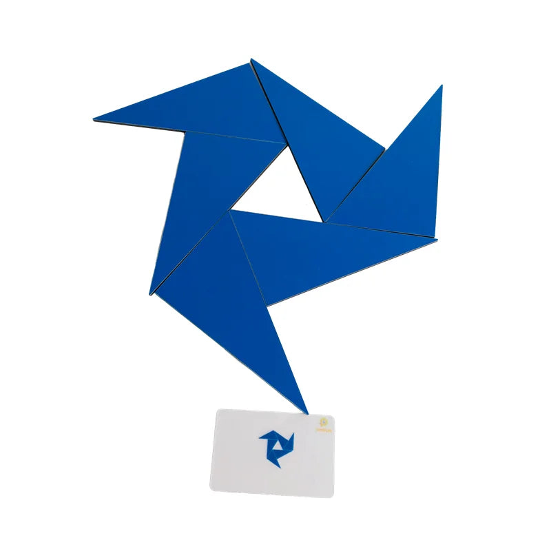 Montessori Blue Triangles Constructive Game Building Creative Toys for Kids Wooden Jigsaw Puzzle Early Childhood Education