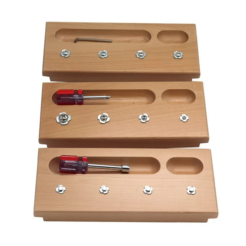Montessori Materials Sensory Aids Screw Bolts Sets Montessori Educational Wooden Toys for Children Wooden Juguetes Montessori