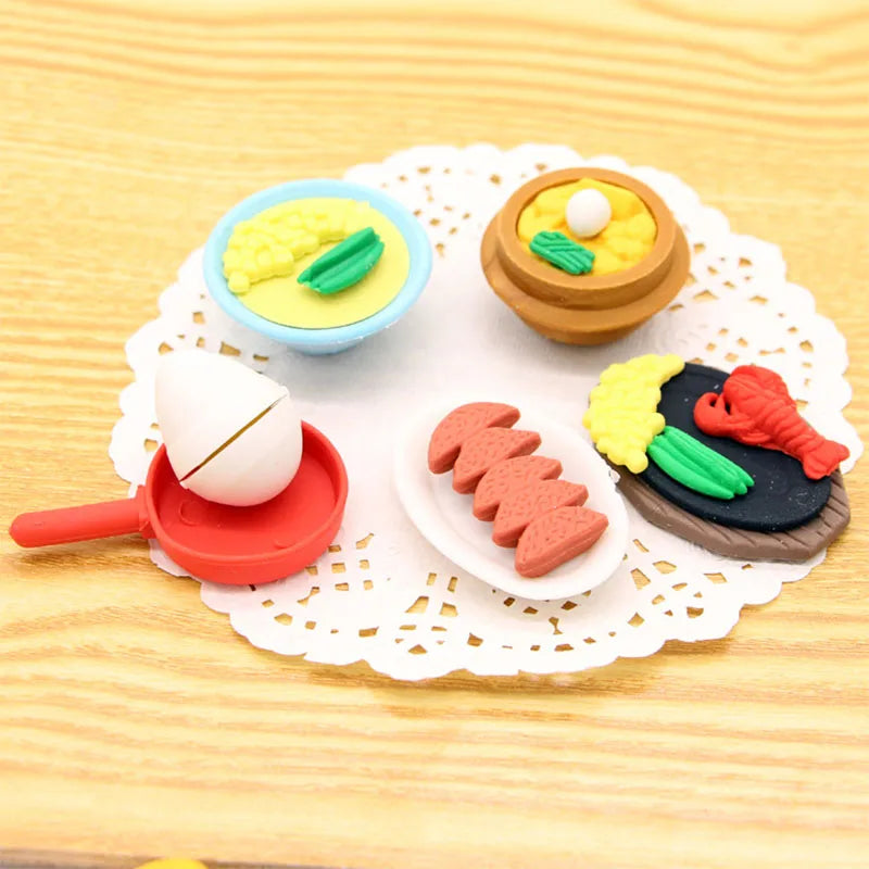 Creative food eraser , various kinds of dessert food pencil eraser for school kids