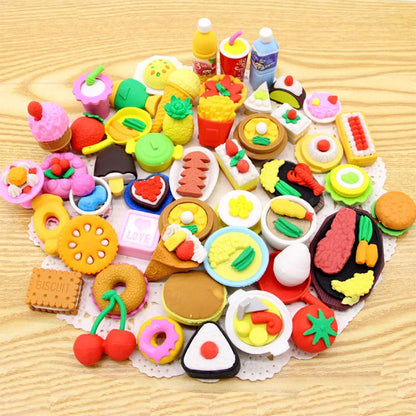 Creative food eraser , various kinds of dessert food pencil eraser for school kids
