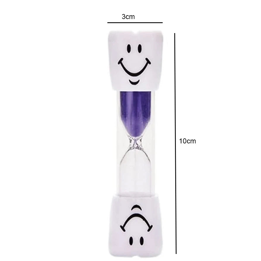 Creative Kids 3-Minute Toothbrush Timer Hourglass with Cartoon Smiling Face Anti-Fall Educational Fun Plastic Student Gift