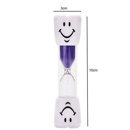 Creative Kids 3-Minute Toothbrush Timer Hourglass with Cartoon Smiling Face Anti-Fall Educational Fun Plastic Student Gift