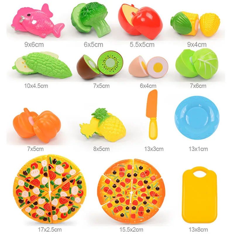 Children Pretend Play Food Toys for Kids Kitchen Vegetable Playset Cut Fruit Vegetables Toy Toddler Birthday Christmas Gift Toys