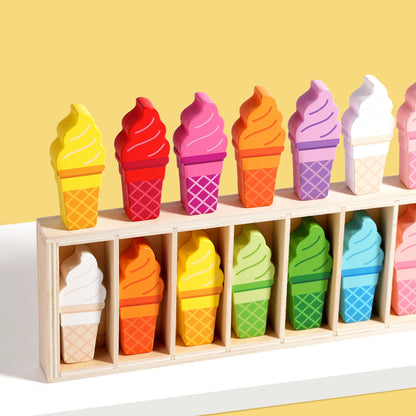 Creative Ice Cream Matching Interactive Game Memory Brain Training Color Cognition Learning Educational Toys for Kids Boys Girls