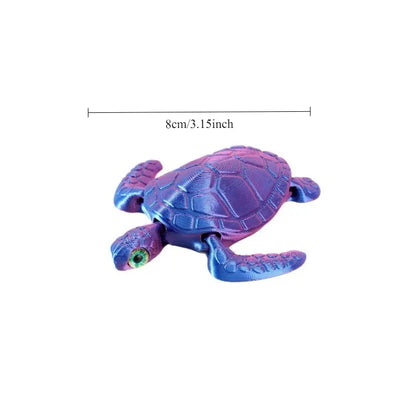 Creative Kids Toy 3D Printed Turtle Figurine Movable Joints | Desktop Decor for Christmas & Birthday Gifts