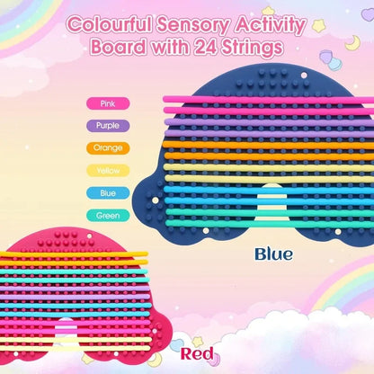 Sensory Activity Board Rainbow Silicone Fidget Toys for Calming Stress Anxiety ADHD Autism for Inspire Kid's 3+ Creative Talents