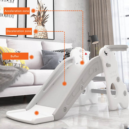 Children Climber Play Slide Kids Indoor Sliding Slide Freestanding Folding 2 Stairs Stable Base Climber Play Slide for Toddlers