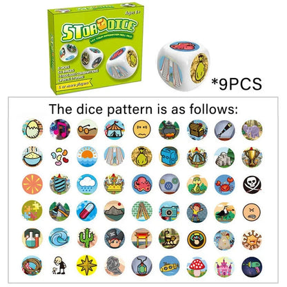 Story Dice Toys for Kids Logical Thinking Training Fun Creative Imaginative Storytelling Party Games Fun Family Interactive Game