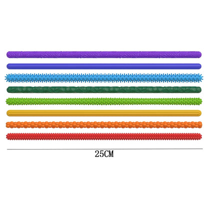 8PCS Sensory Sticks Fidget Toys for Kids And Adults Silicone Bendable Textured Flexible Autism ADHD Quiet Calm Down