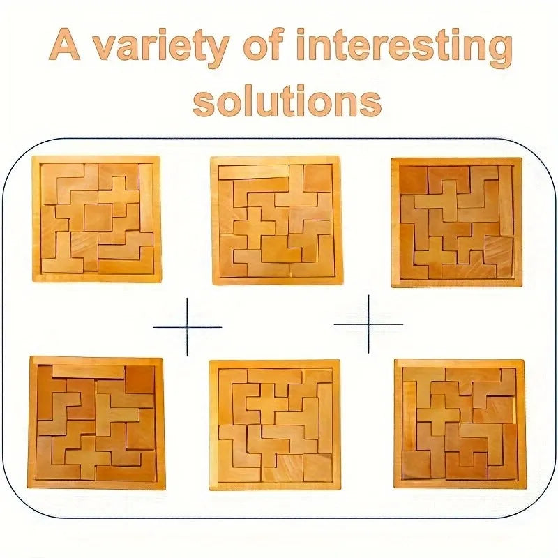 Deep Brown Advanced Busaurus Wooden Brain Teaser Puzzle - Challenging Mental Exercise for Teenager Toy Kids Toy
