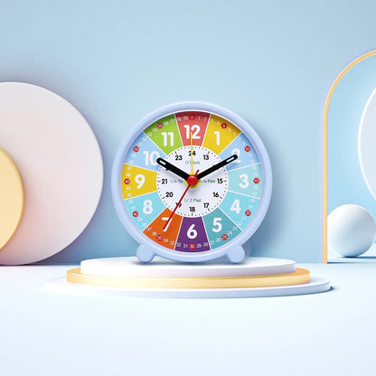 Friendly Silent Learning Clock with Colorful Design and 24 Hour Time Format for Teaching Hours and Minutes Clearly