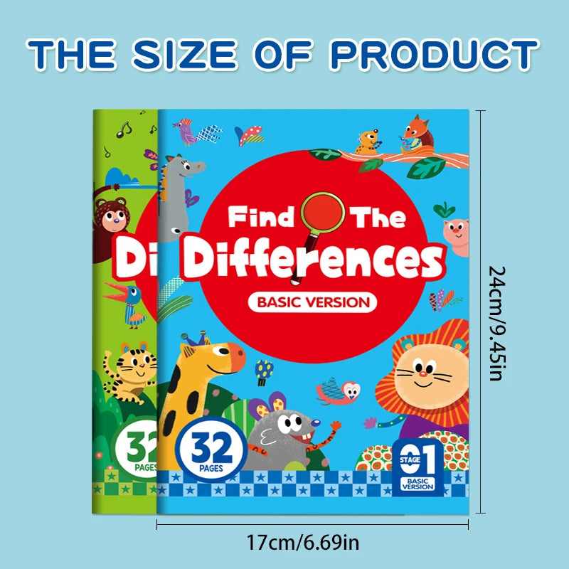 Hidden Differences Activity Book, Featuring 32 Interactive Observation Games and Memory Exercises |   Attention and Concentration Training |   Visual Perception Skills, Focused Attention Games with Numbered Pages |   Find the