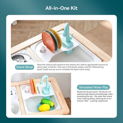 BPA-Free Wooden Activity Table Accessories Household Role-Playing Toys Enrichment Sensory Fine Motor  Early Learning Toys Gift