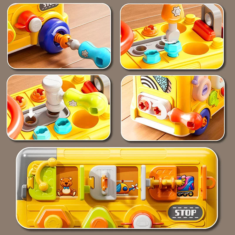 Montessori Busy Board STEM Sensory Take Apart Vehicle Fine Motor Skills Activity Learning Educational Toys 3 Year Kid Gifts