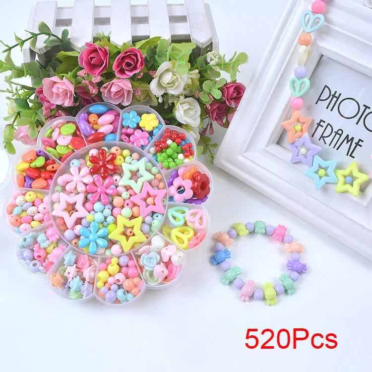 Children Creative DIY Beads Toy With Whole Accessory Set/ Kids Girls Handmade Art Craft Educational Toys for Gifts And Presents